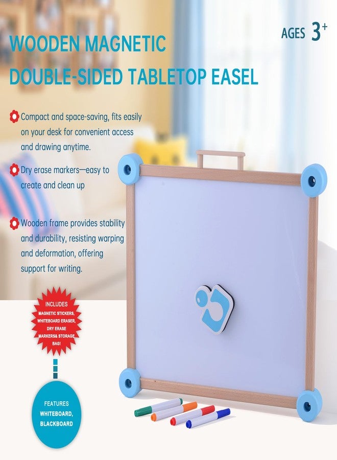 UDEAS Wooden Kids Art Easel, Double-Sided Tabletop Easel for Painting with Magnetic Letters Numbers and Pens, Magnetic Drawing Board for Toddlers for Boys and Girls 3+ - Image 3